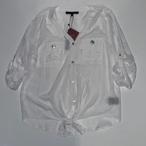 HARVE BANARD WHITE BUTTON UP NWT LARGE WHITE